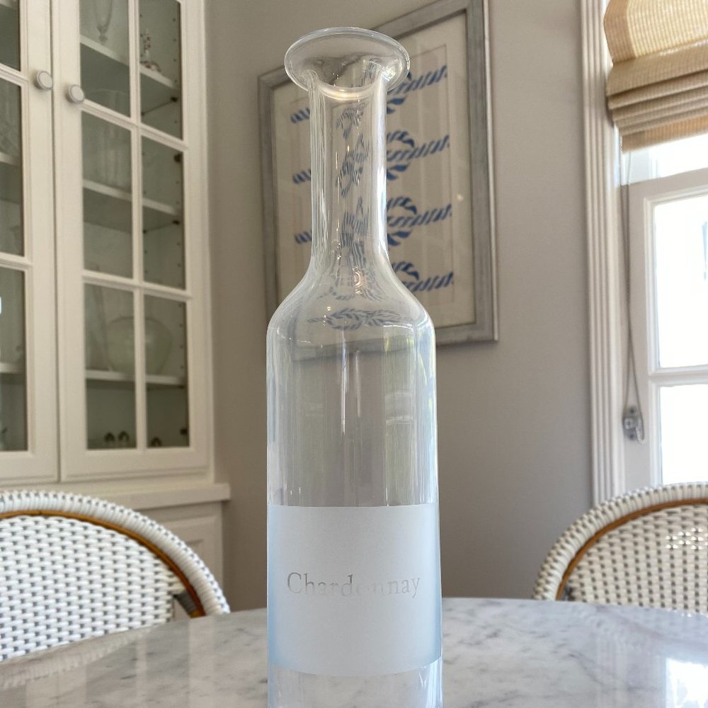 William Yeoward Chardonnay Labled Glass Wine Carafe